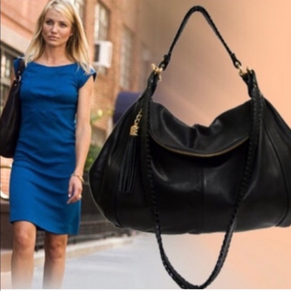 Onna enrilch black leather Rachel hobo